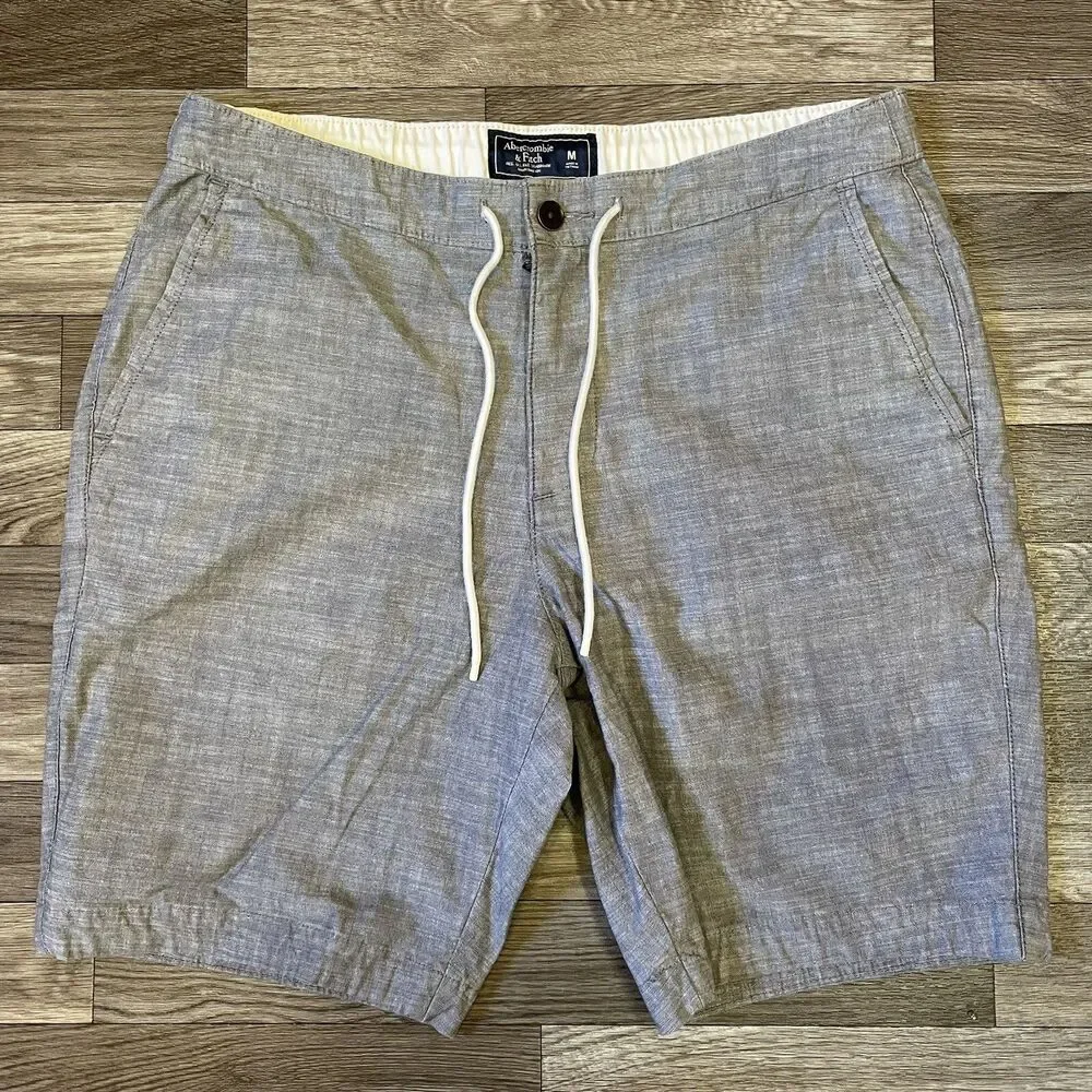 Vintage Abercrombie & Fitch Board Shorts Men’s Medium Solid Gray Drawstring